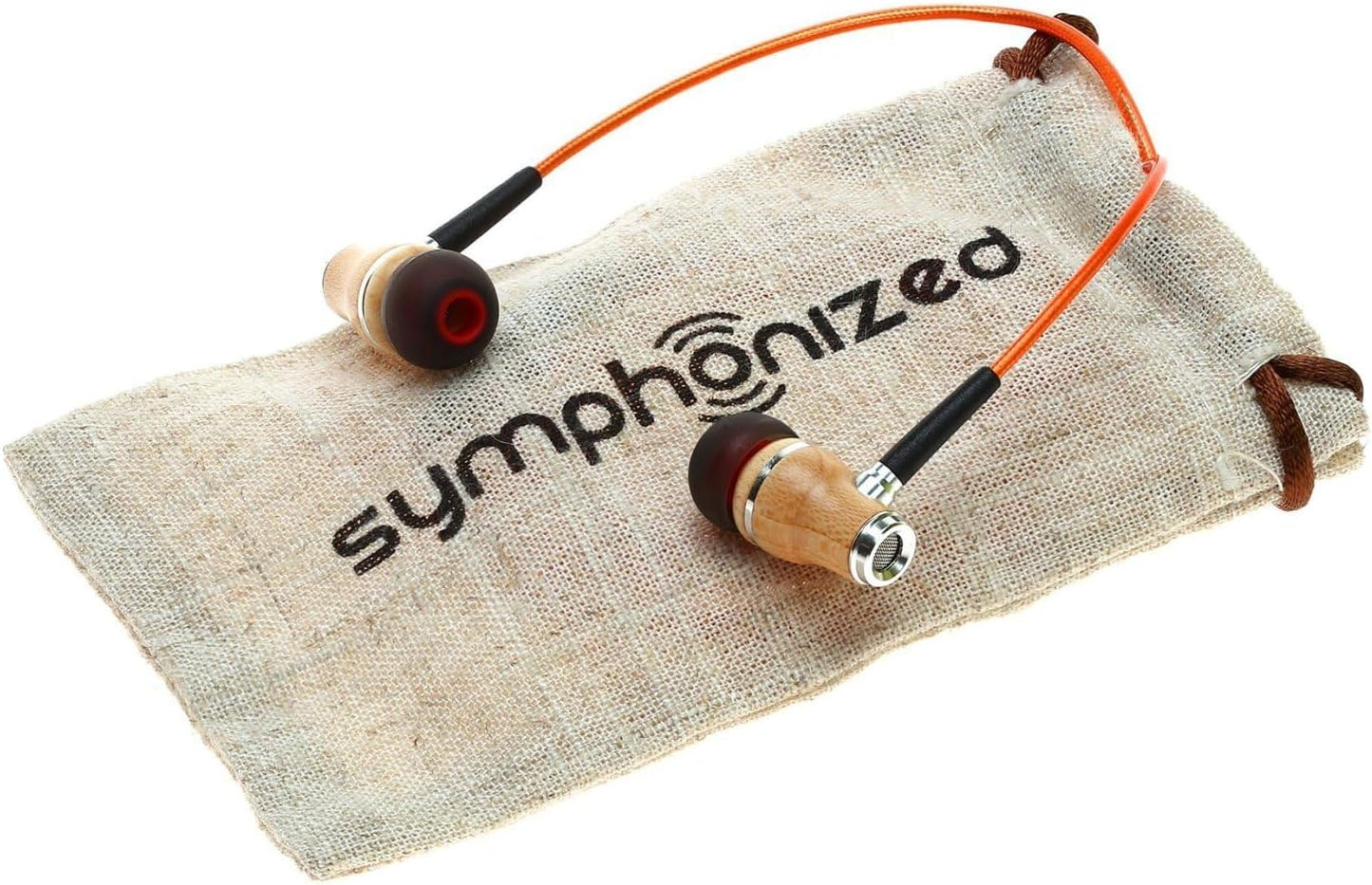 Symphonized Premium Wooden Earphones Wired (3.5mm Jack) Deep Bass Sound, 3D Sound, Microphone Volume Control, 90% Noise Cancelling for Type C Devices. Earphones for Android