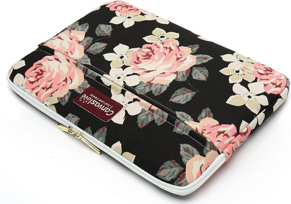 Canvaslove Pink Rose Laptop Sleeve Case Bag with Pocket for MacBook Air 13 inch,iPad Pro 13 inch and 13.3 inch-13.5 inch Laptops