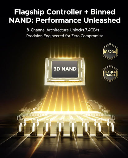 ORICO OG7000 4TB PCIe Gen4 NVMe SSD, Up to 7400MB/s, 8-Channel Controller, Graphene Thermal Solution, Ideal for 4K Video Editing, 3D Rendering, Content Creation, Compatible with PS5 and PC