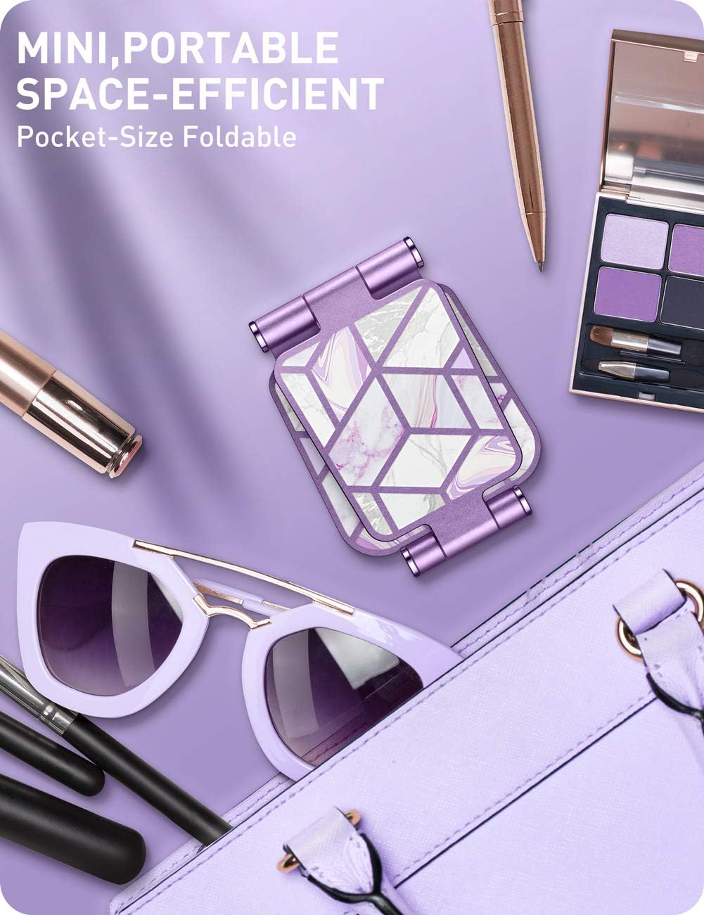 i-Blason Cell Phone Stand for Desk, Cell Phone Holder, Fits All Smart Phones, iPhone 16 15 14 13 Pro Max, Foldable Phone Stand Holder, Purple