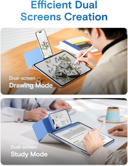 MOFT Dynamic Folio Case for iPad Pro 11-inch(2nd/3rd/4th Generation, 2020/2021/ 2022), Silm Magnetic Stand Case with 20+ Viewing Angles, Auto Wake/Sleep,Panna Cotta x Faded Jeans