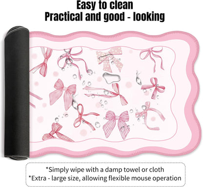 Galdas Gaming Mouse Pad XXL XL Large Long Extended Big Mousepad Non-Slip Rubber Keyboard Mouse Pad with Stitched Edges for Laptop Home Office (35.48x15.75x0.08 Inch)