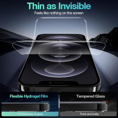 3 Pack Flexible Film Screen Protector for iPhone 12 Pro Max, Non-breakable Soft TPU Hydrogel Film for iPhone 12 Pro Max Screen Protector Film (NOT Glass)