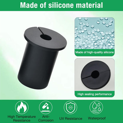 2pc Starlink Cable Grommet 3/4" Silicone Waterproof Wall Hole Pass Through Split Cable Bushings for TV Wire Ethernet Cord, Starlink Cable Routing Kit Accessories,38mm/1.5"Ht, Black