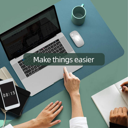 YSAGi Desk Mat, Mouse Pad,Waterproof Desk Pad,Large Mouse pad for Desk, Leather Desk Pad Large for Keyboard and Mouse,Dual-Sided Mouse Mat for Office (23.6" x 13.7", Pistachio Green + Green Blue)