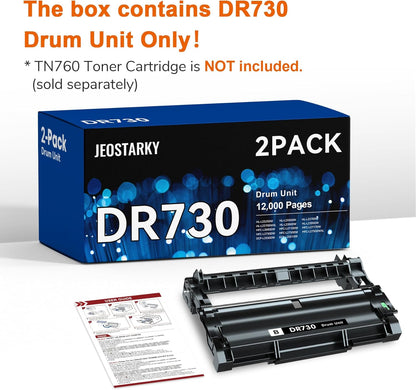 Compatible DR730 Drum Unit (NOT Toner) Replacement for Brother DR730 DR 730 for MFC-L2710DW MFC-L2750DW HL-L2350DW HL-L2395DW HL-L2370DW HL-L2390DW HL-L2379DW DCP-L2550DW Printer (2 Drum)