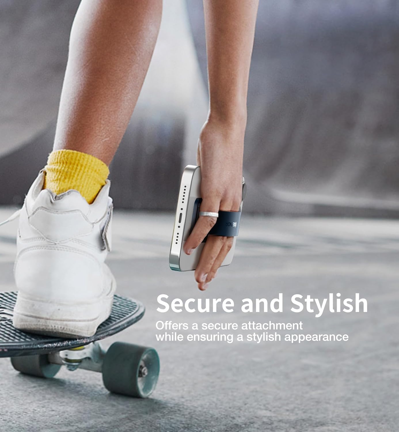 Dexnor New Upgrade Phone Grip, Phone Holder for Hand [2-in-1] Phone Strap with Kickstand Phone Finger Holder Compatible with Most iPhone Samsung Phone Case, Navy Blue