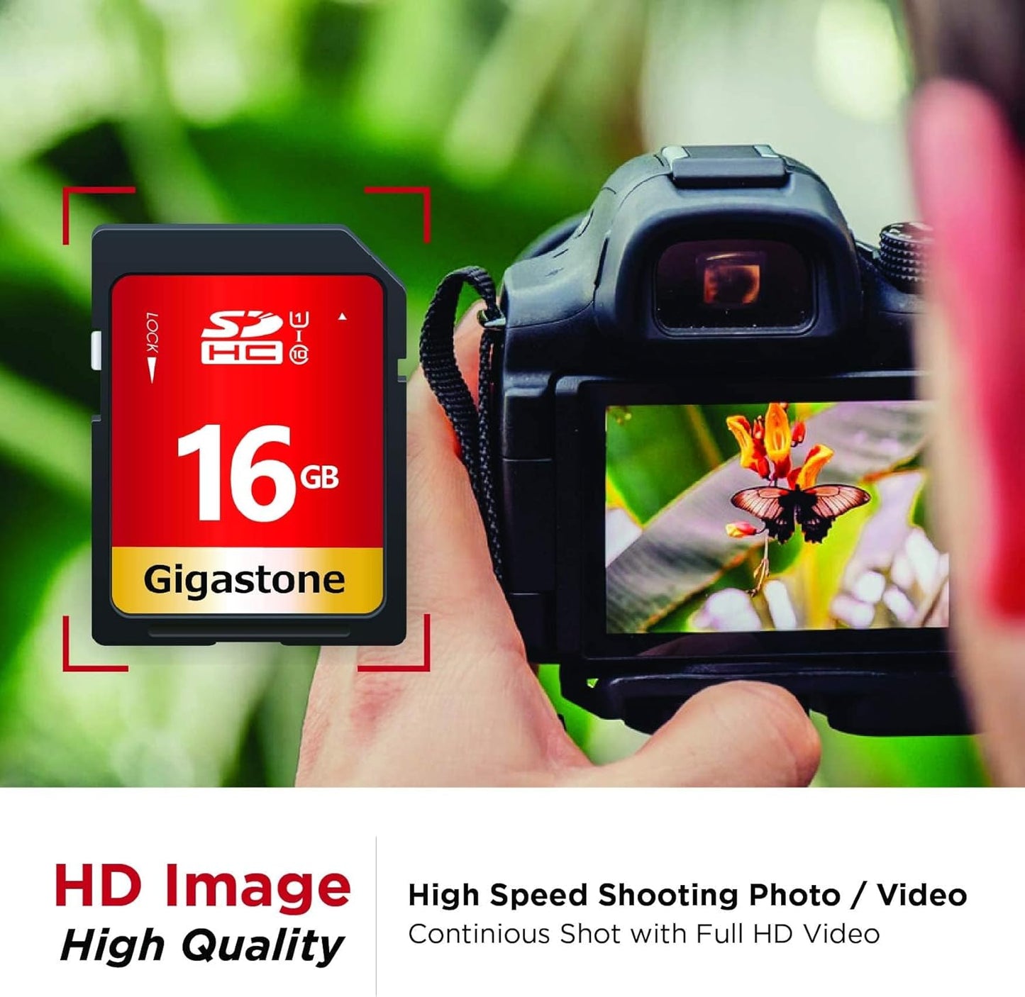 GIGASTONE 16GB SD Card 50-Pack UHS-I U1 Class 10 SDHC Memory Card High Speed Full HD Video Compatible with Canon Digital Camera, SPYPOINT TACTACAM WOSPORTS Trail Camera, with 50 Mini Cases