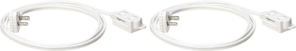 Amazon Basics 6 foot 2-Prong Indoor Rectangle Extension Cord Power Strip - Flat Plug - 13 Amps, 1625 Watts, 125 VAC - 2-Pack, White