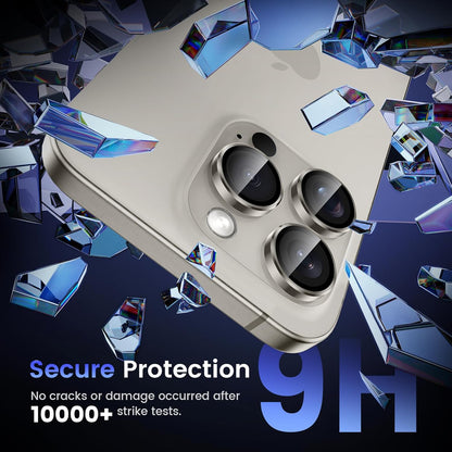 Tensea Camera Lens Protector Compatible for iPhone 16 Pro Max/16 Pro/14 Pro Max/14 Pro, Metal Aluminum Alloy Tempered Glass Cover Camera Screen Protector Accessories, Case Friendly