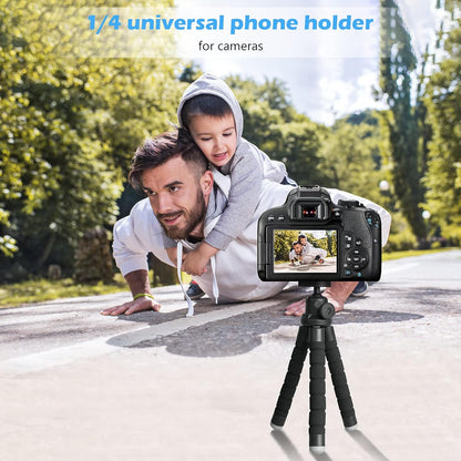 Ubeesize Phone Tripod, Portable and Flexible Tripods with Wireless Remote and Clip, Cell Phone Tripode Stand for Video Recording