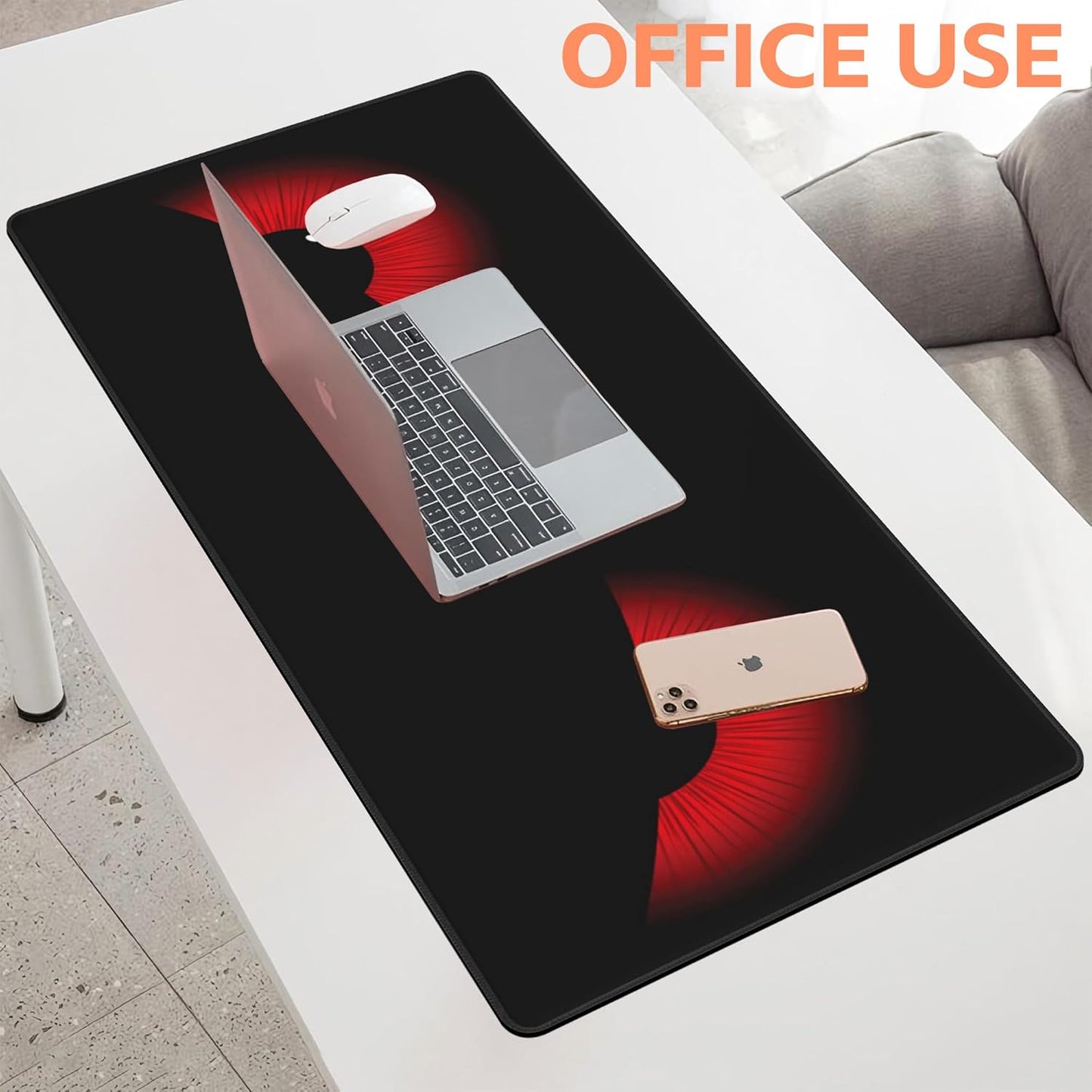 Mouse Pad Large Evil Eyes Non-Slip Game Desk Mat with Stitched Edge Laptop Keyboard Desk Pad for Work Home Gaming (35.4 x 15.7 Inches)