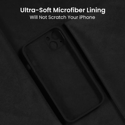 FireNova Designed for iPhone 14 Case, Silicone Upgraded [Camera Protection] Phone Case with [2 Screen Protectors], Soft Anti-Scratch Microfiber Lining Inside, 6.1 inch, Black