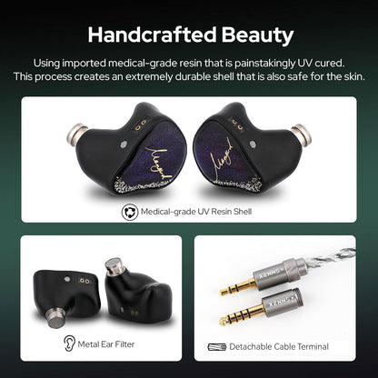 Linsoul Xenns Mangird Tea PRO in Ear Monitor, 6BA+2DD Hybrid Earphone IEM, Wired Gaming Earbuds with Detachable IEM Cable for Musician Audiophile