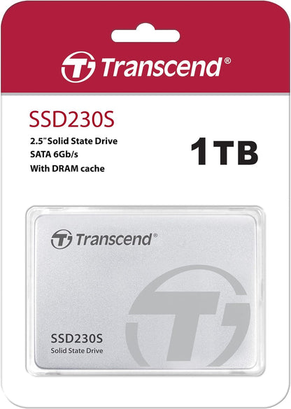 Transcend 1TB 2.5" SATA III 6Gb/s SSD with DRAM, Up to 560MB/s, Compatible with PS4, Laptops, Desktops, PCs, Notebooks, Internal Solid State Drive with SLC Cache, 3D TLC NAND, RAID Engine, LDPC Coding
