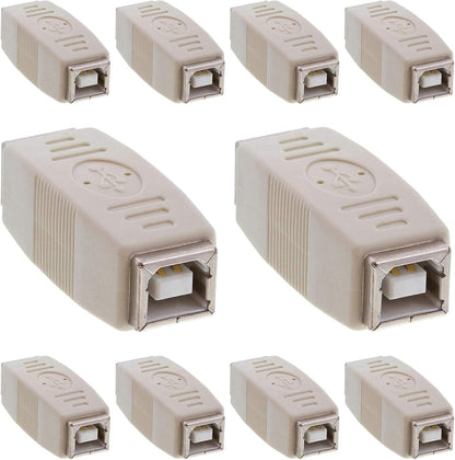 Cmple - [10 Pack USB B to B Adapter USB 2.0 Female to Female Coupler Jack to Jack Connector Converter for Printer Cable Scanner HDD External Hard Drive