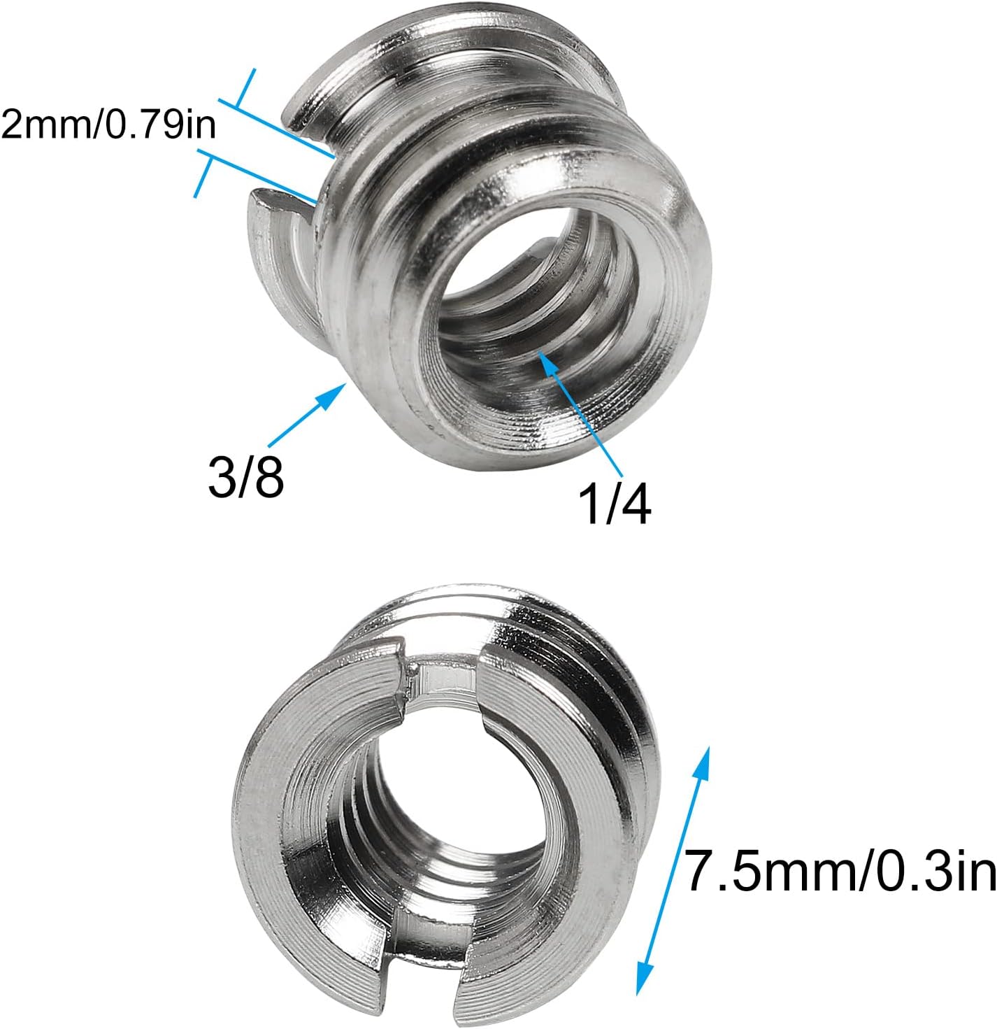 1/4"-20 Female to 3/8"-16 Male Tripod Thread Adapter LUORNG 10PCS Standard Screw Adapter Reducer Bushing Converter for DSLR Camera Camcorder Monopod Stand, 3/8 to 1/4 Tripod