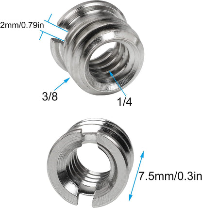 1/4"-20 Female to 3/8"-16 Male Tripod Thread Adapter LUORNG 10PCS Standard Screw Adapter Reducer Bushing Converter for DSLR Camera Camcorder Monopod Stand, 3/8 to 1/4 Tripod