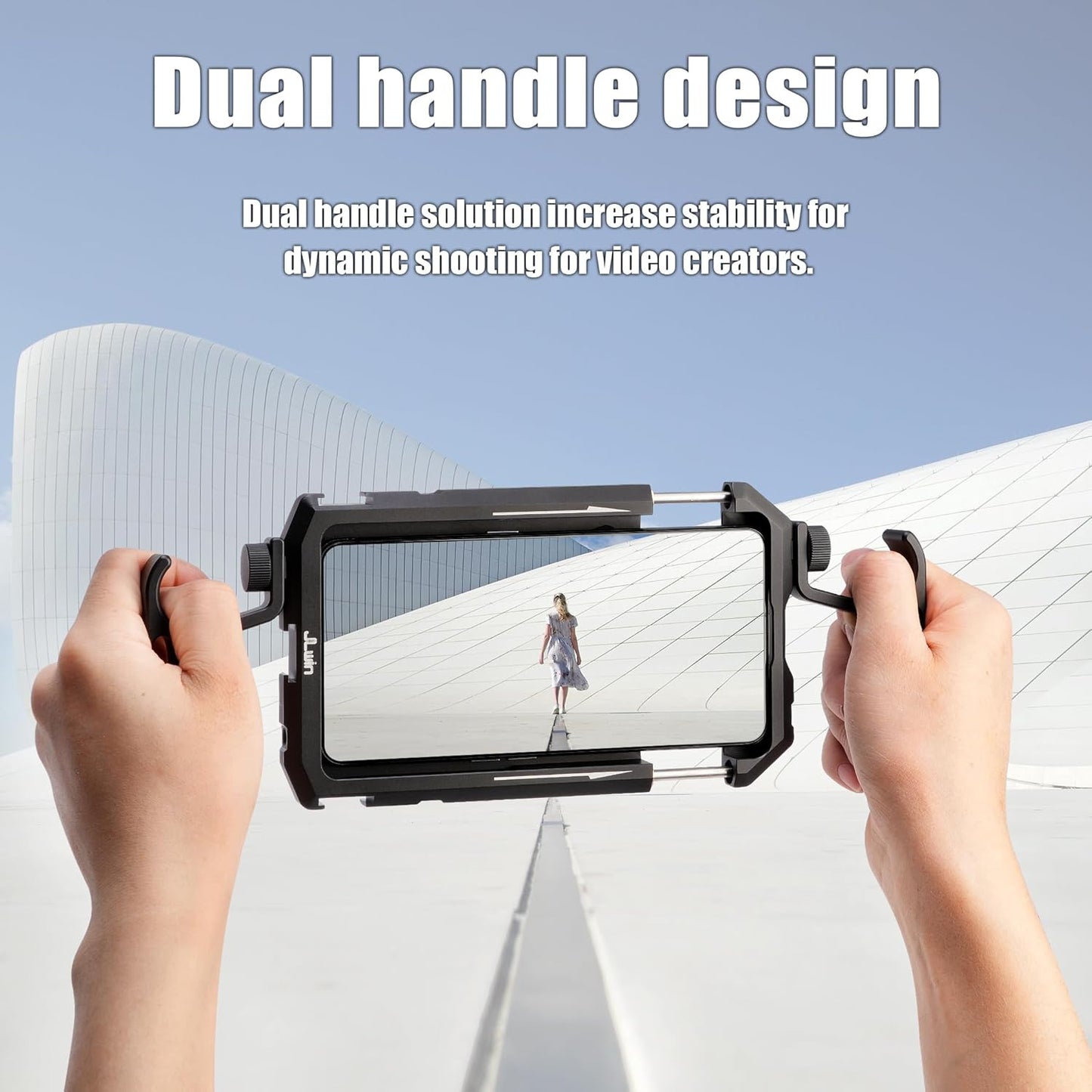 Foto4easy Universal Smartphone Video Rig,Aluminum Phone Video Stabilizer with Dual Handle Kit for iPhone for Samsung for Pixel and Other Android Phones