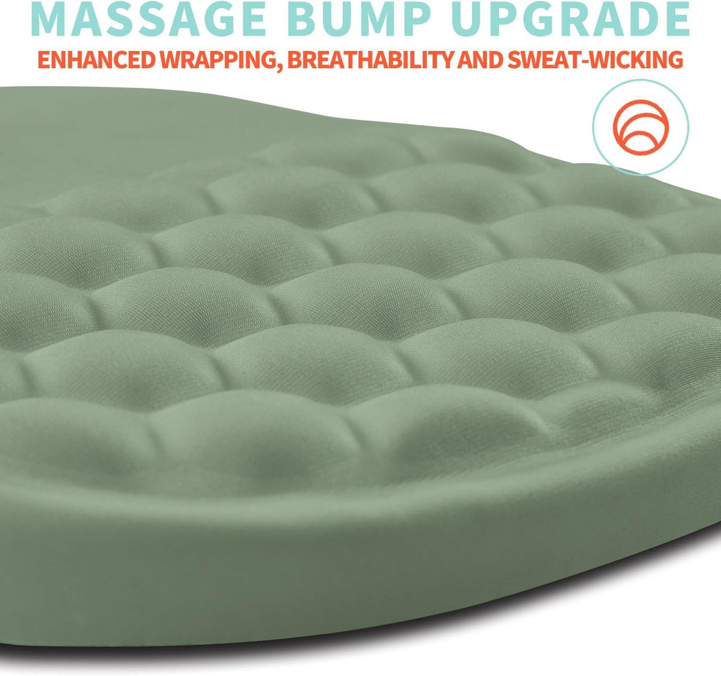 Ergonomic Mouse Pad Wrist Support with Memory Foam Massage Bulge, Carpal Tunnel Pain Relief Mousepad Wrist Rest for Mouse(12x8 inch, Light Green)