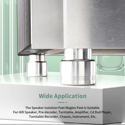 Tertullus 4pcs Aluminum Speaker Isolation Feet Sound Isolation Maglev Feet Speaker Stand Turntable Feet (48mm×42mm)