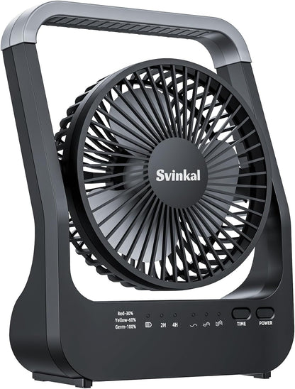 Battery Powered Fan, 10000mah Portable Desk Fan with Timer, 3 Speeds, Whisper Quiet, 180° Rotation, Portable Fan for Office, Bedroom, Outdoor, Camping