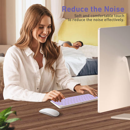 Allinside Silicone Keyboard Cover for iMac Magic Keyboard A2449/A2450, Protective Skin for iMac 24" Wireless Keyboard Released in 2021, US Layout, Light Purple