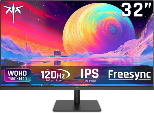 KTC 32 Inch 2K Computer Monitor, IPS 1440p Monitor with Ultra-Thin Bezels, HDR10, Freesync/G-sync, HDMI/DP Ports, Tilt Adjustable, Eyecare, Ideal for Business, Office, and Casual Gaming