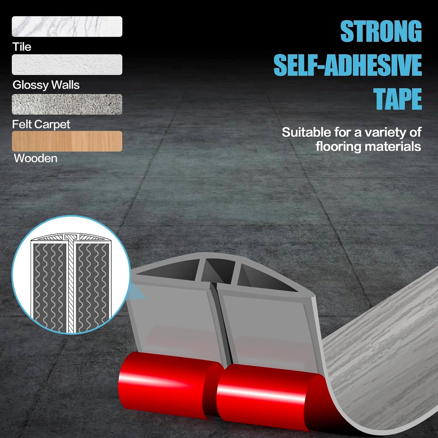 Floor Cord Cover Cavity 0.8"x0.37" Self Adhesive Cord Hider, 3.3FT Low Profile Cable Management, Extension Strip Protector for Wires, Prevent Cable Trips for Offices, Gyms, Exhibitions (Gray Wood