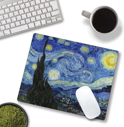 Mouse Pad, Premium-Textured Mouse Mat, Non-Slip Rubber Base Mousepad for Laptop, Computer & PC,9.5×7.9 in,Van Gogh Starry Night
