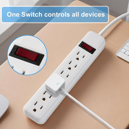 6-Outlet Surge Protector 2pk – 250 Joules, 2ft Cord, 15A/125V, 1875W Max – Right Angle Plug, Black – Home, Office, & Electronics Protection