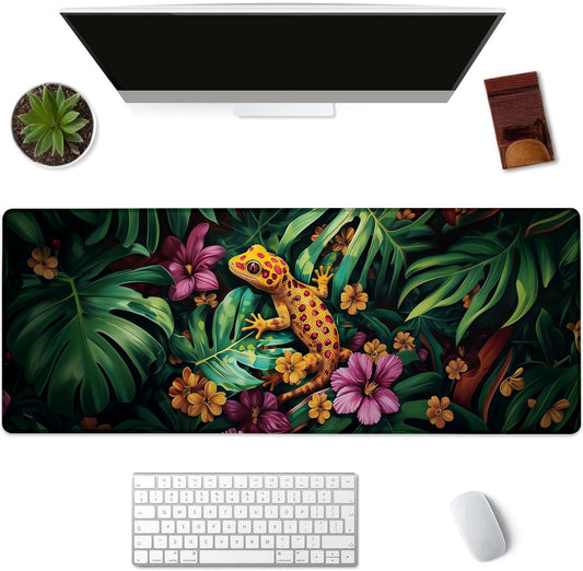 Lizard Gaming Mouse Pad Extended Desk Computer Keyboard Laptop Mouse Pads for Gaming Home Office Work, Large Long Desk Mat Mousepad with Non-Slip Rubber Base 31.5×11.8inch(20)