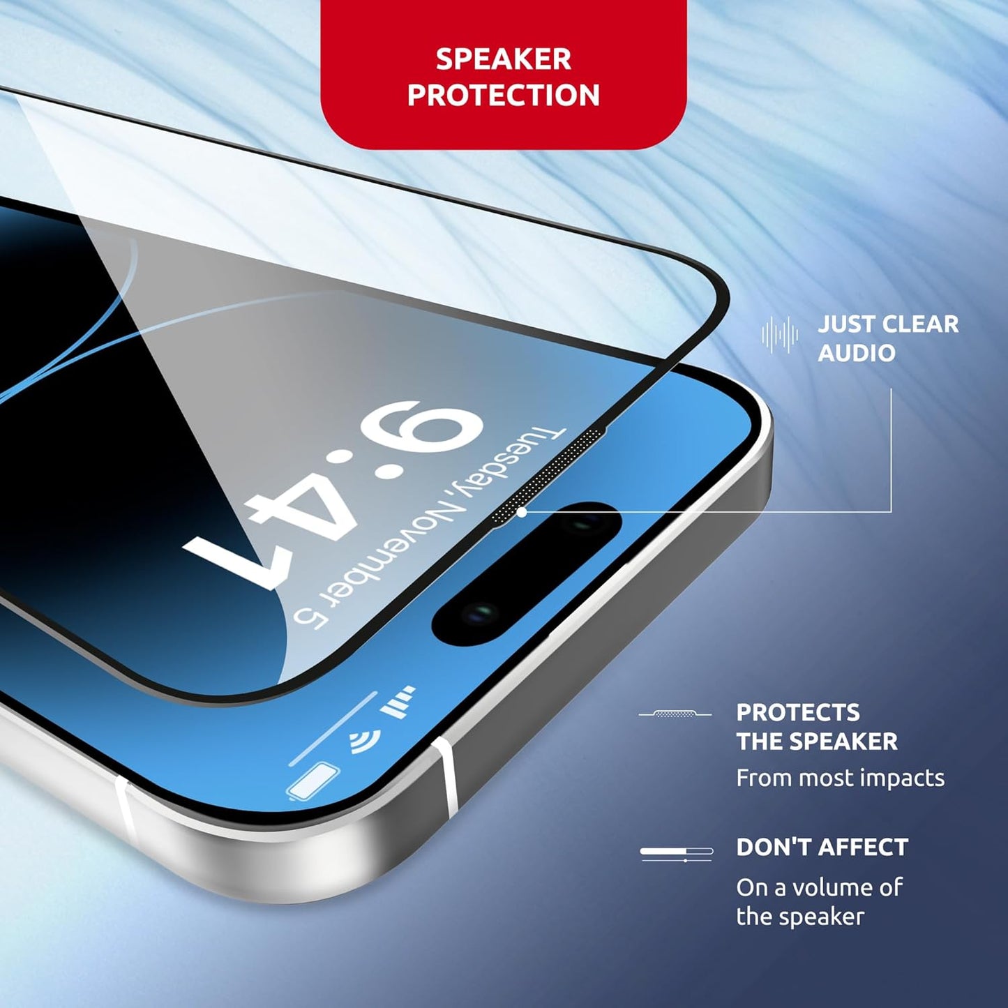 Screen Protector for iPhone 14 Pro Max – Tempered Glass Screen Protector for iPhone 14 Pro Max Kit with Applicator - Full Edge-to-Edge Protection, 9H Hardness, Oleophobic Coating - Black