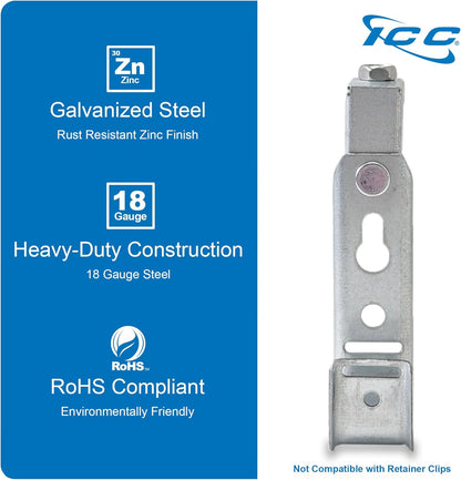 ICC Beam Clamp J Hook 3/4” Without Retainer Clip - Galvanized Steel Cable Management Hooks for Hanging Cable to Beams - Rust-Resistant, EIA and TIA Compliant - 3/4 Inch 25 Pack