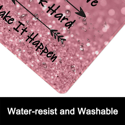 ITNRSIIET Mouse Pad with Stitched Edge Premium Textured Smooth Precise Operation Waterproof Washable Non-Slip Rubber Base Desktop Protection Mat, 10.2×8.3×0.12 inches, Pretty Inspirational Quotes