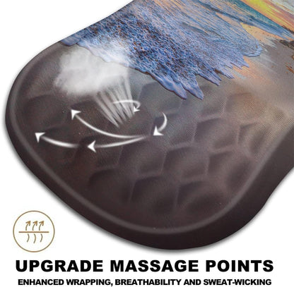 Mouse Pad Wrist Support, Ergonomic Mouse Pad with Massage Dot, Comfortable Computer Mouse Pad for Laptop, Wrist Rest Pain Relief Mousepad with Non-Slip PU Base for Office & Home, 12 x 8 in