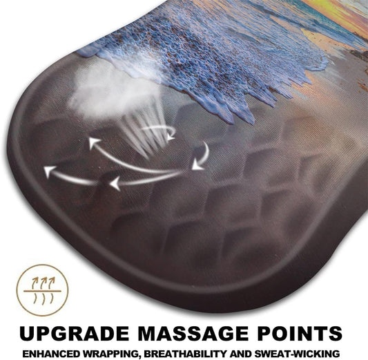 Mouse Pad Wrist Support, Ergonomic Mouse Pad with Massage Dot, Comfortable Computer Mouse Pad for Laptop, Wrist Rest Pain Relief Mousepad with Non-Slip PU Base for Office & Home, 12 x 8 in