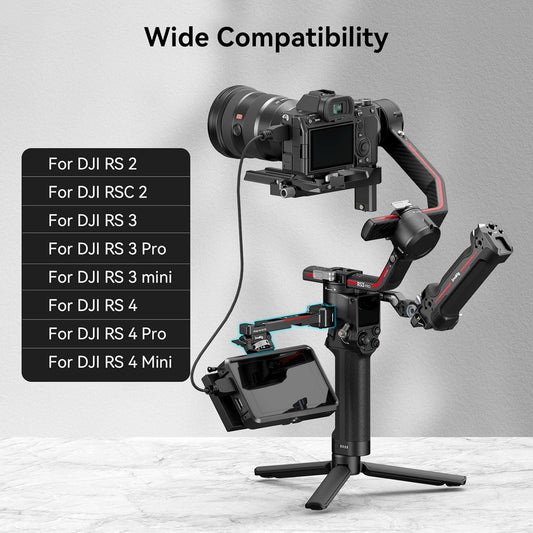 SMALLRIG Adjustable Camera Monitor Mount with Quick Release NATO Clamp, Cold Shoe Mount, Anti-Twist Design for DJI RS 4 Mini/RS 4 / RS 4 Pro/RS 2 / RSC 2 / RS 3 / RS 3 Pro/RS 3 Mini