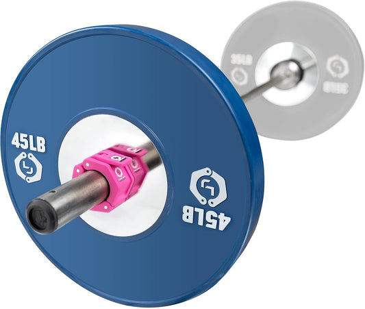 Lock-Jaw Sport Olympic Barbell Collar - Quick Release Barbell Clamp (Pink)