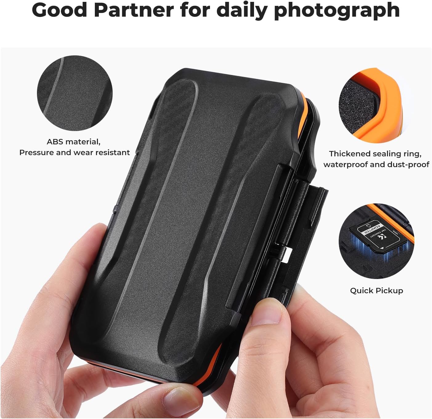 K&F Concept 24 Slots Memory Card Case, Water-Resistant Shockproof Memory Card Holder Storage Carrying Case for 12 SD SDXC SDHC Cards, 12 CFexpress Type A Cards