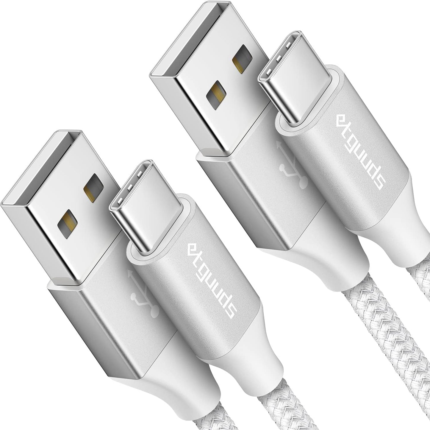 etguuds 6ft USB A to USB C Cable 3A Fast Charging, 2-Pack USB A to USB Type C Charger Cord for iPhone 16 15 Pro/Pro Max/Plus, for Samsung Galaxy S24 S23 S22 S21 S20 S10 A55 A54 Flip Note, Moto, White