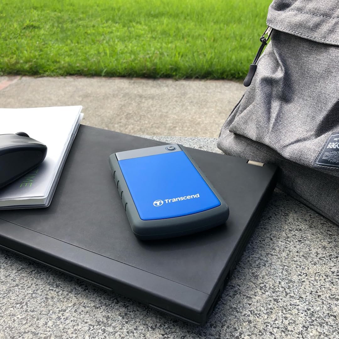 Transcend 4TB External Hard Drive, for PS4/PC/Mac/Desktop/Laptop/Xbox One/Xbox 360, USB3.1Gen1 (5Gbps) Type-A Portable HDD, One Touch Auto-Backup, Shock Resistant, Three-Stage Shock Protection System