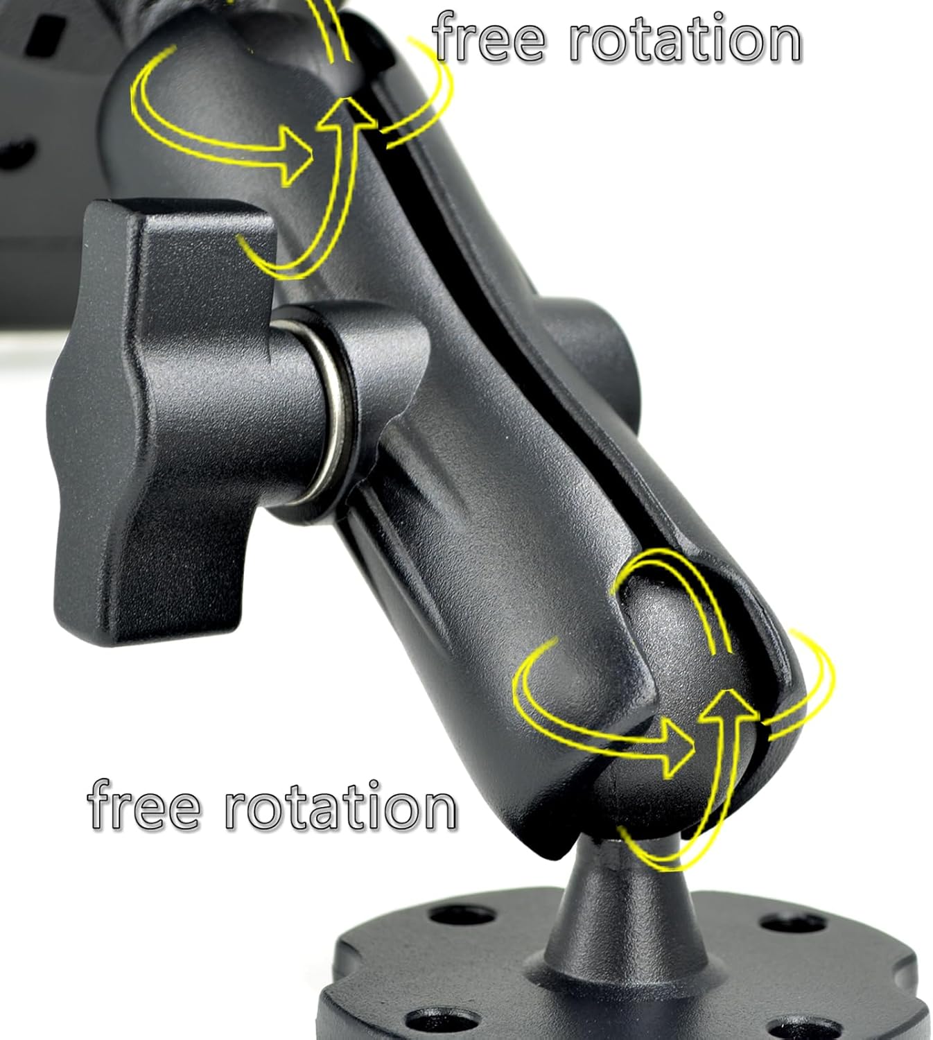 Heavy-Duty Camera Wall/Desktop Mount with 1/4"-20 Thread, Aluminum Alloy Arm, Dual Ball Heads, 1-Inch TPU Ball, Free Rotation,Compatible with DSLR, CCTV, RAM B System