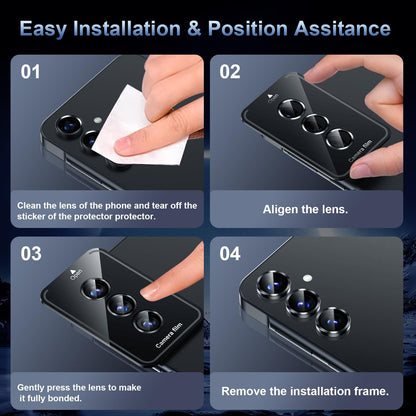 Korecase for Galaxy S25 Ultra Camera Lens Protector, 9H Tempered Metal Glass Anti Scrach Rear Camera Screen Protector, Shockproof Metal Ring Lens Protection for Samsung Galaxy S25 Ultra,Colorful