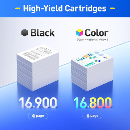C600 C605 Toner Cartridges 4-Pack Compatible Replacement for VersaLink C600 C605 Color Multifunction Printer Copier Scanner 106R03919 106R03916 106R03917 106R03918 High-Yield Black Cyan Yellow Magenta
