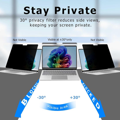 Adeway Magnetic Privacy Screen for Surface Laptop 13 inch (2025), Anti-Glare, 30° Side View Protection, Washable & Reusable Privacy Filter, Bubble-Free Installation