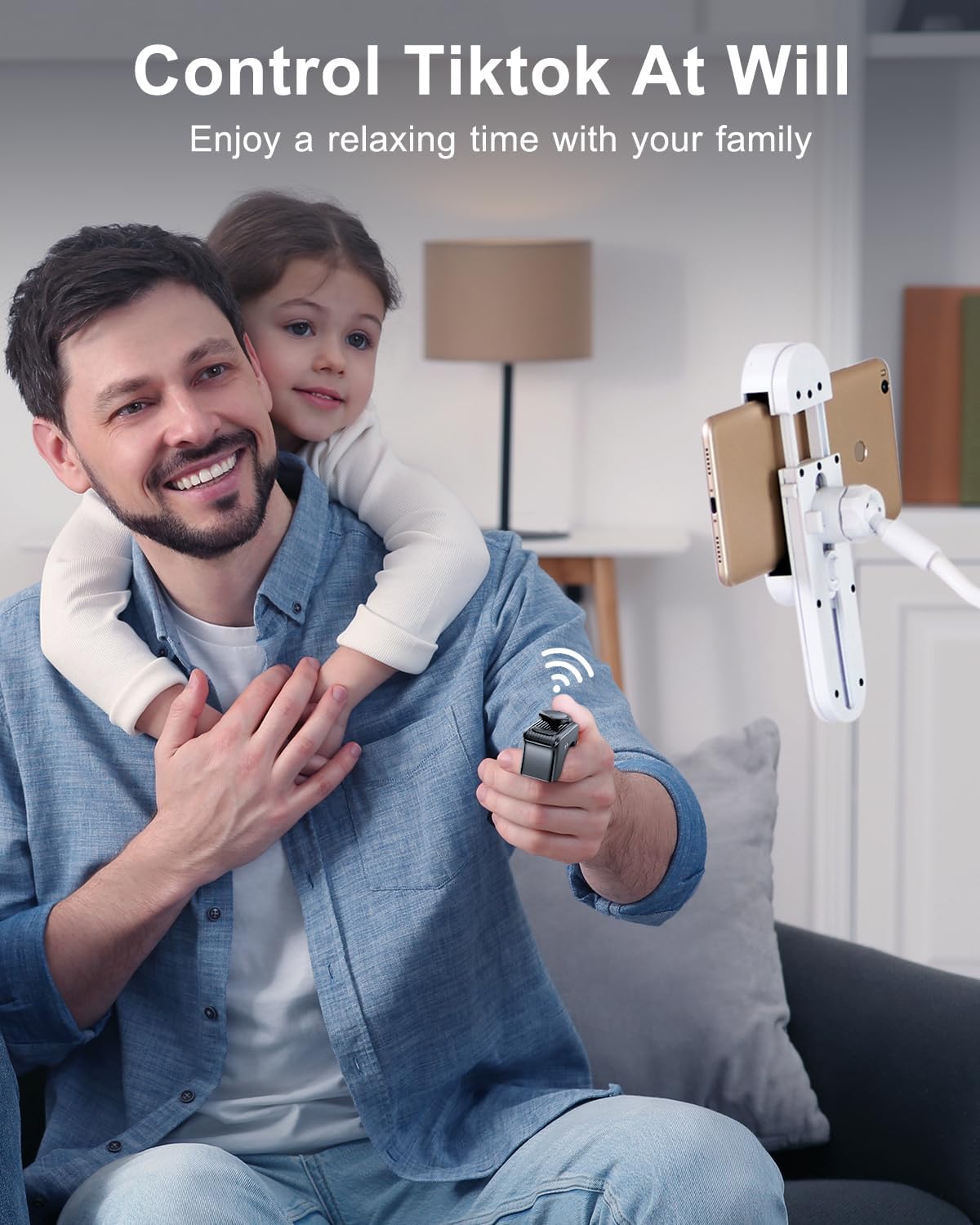 TikTok Scrolling Ring Remote Control, Camera Shutter Remote, Wireless Bluetooth Scrolling Ring for iPhone, iPad, iOS, Android - Graphite Black