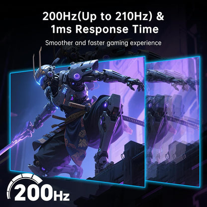 KTC 27 Inch Gaming Monitor - 2K QHD 2560 x 1440 Monitor, Up to 210Hz & 1ms, Bulit-in Speakers, Adaptive Sync, HDR400, 131% sRGB, IPS Monitors Gamer with HDMI 2.0 x 2 & DP1.4 x 2, H27T22C-3