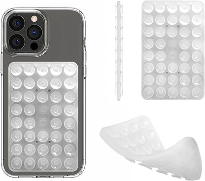 Silicone Double-Sided Suction Phone Grip Detachable Mount - Car Dashboard/Shower Phone Holder, Hands-Free For Selfies & Videos, TikTok/ASMR/Yoga - iphone & Android Compatible (3.94"x2.5",Baby Purple)