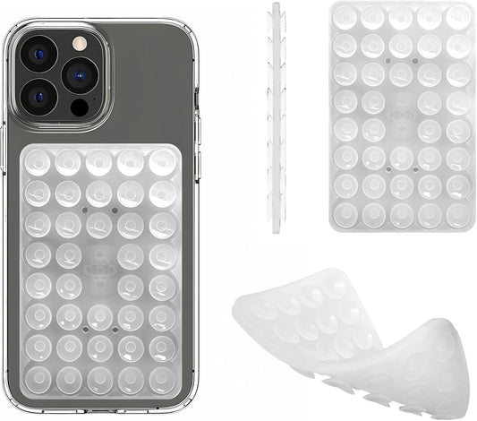 Silicone Double-Sided Suction Phone Grip Detachable Mount - Car Dashboard/Shower Phone Holder, Hands-Free For Selfies & Videos, TikTok/ASMR/Yoga - iphone & Android Compatible (3.94"x2.5",Baby Purple)